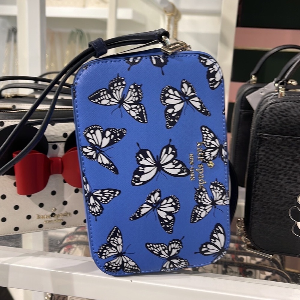 Kate Spade Staci Butterfly Sky Printed Mini Camera Bag, 
Blue Multi 
NWT